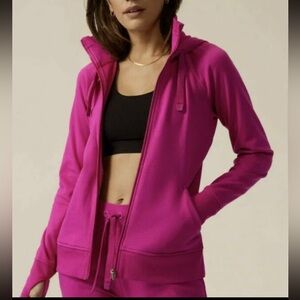 Athleta Triumo Fuchsia Zip-Up Hoodie sz M